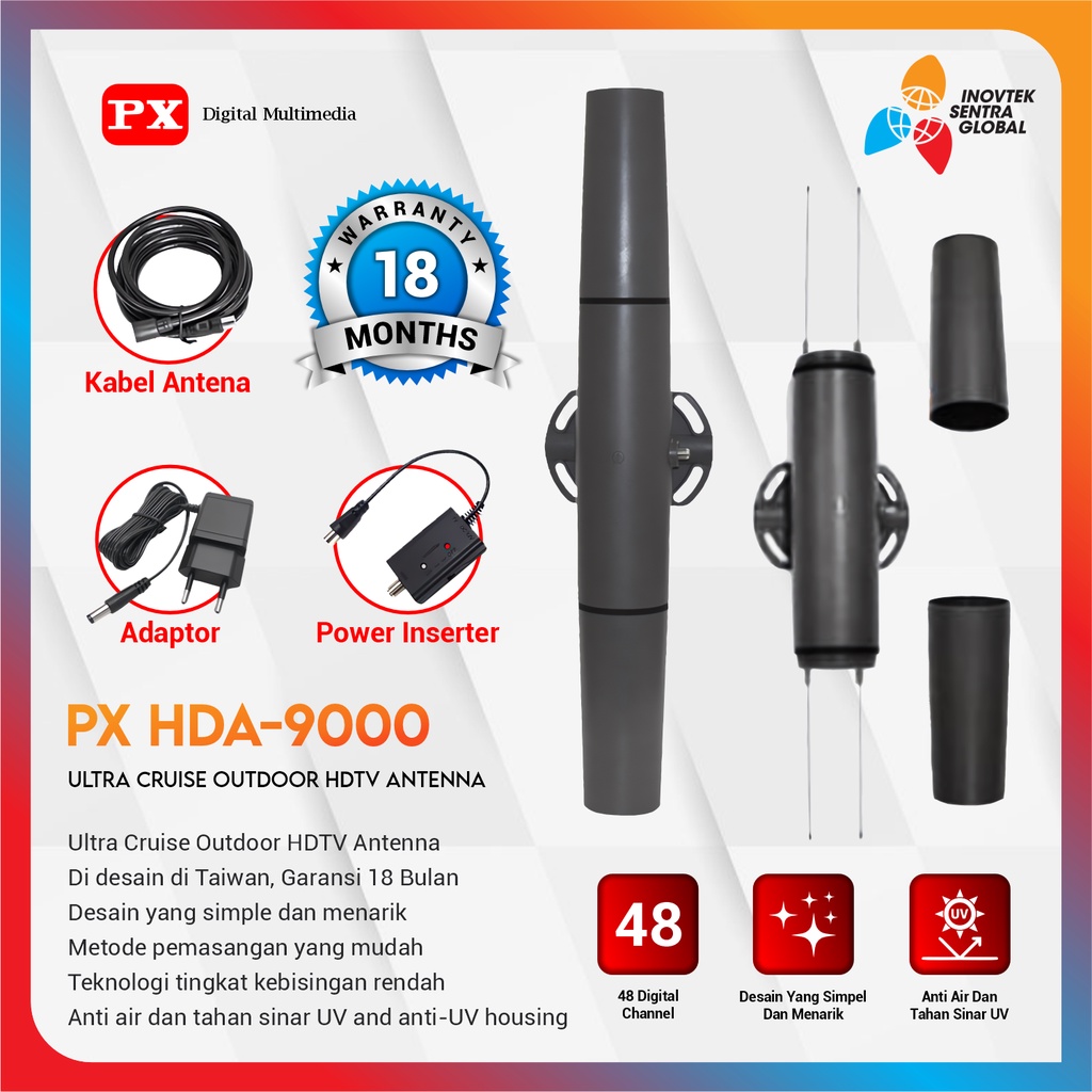 PX HDA-9000 Ultra Cruise HDTV Antena TV Digital Outdoor - GARANSI RESMi