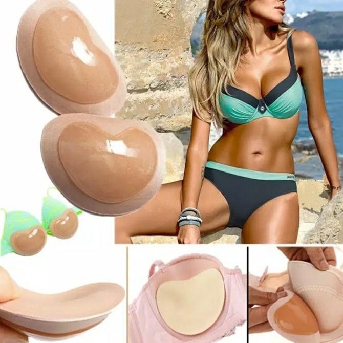 JB SILICONE BRA PAD BIKINI PUSH UP BRA TEMPEL PENAMBAH CUP BH SILIKON - Beige