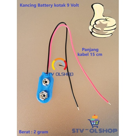 Soket battery kotak / kancing battery 9 volt / klip batrei kotak