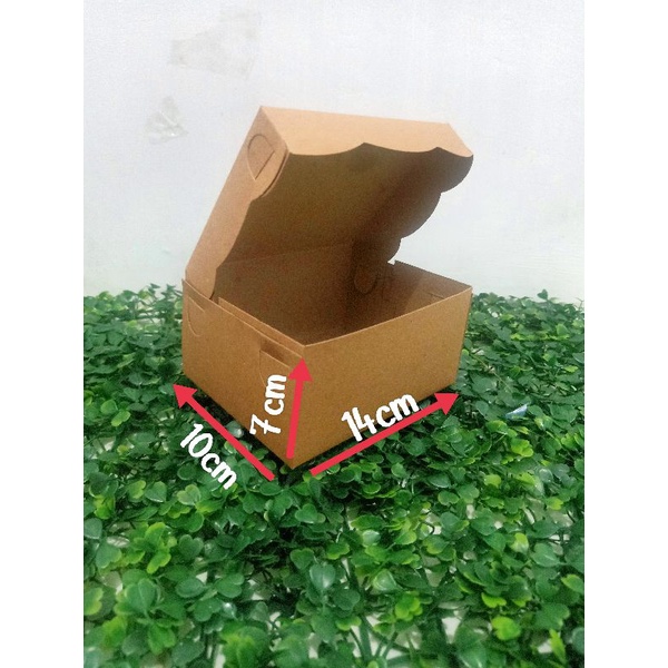 

Kotak snack box kraft / Kardus Snack Aqua gelas warna coklat tb 270mic