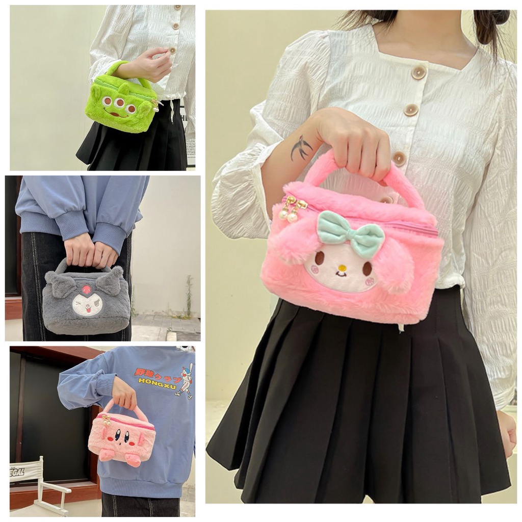 TAS TANGAN MELODY KIRBY KUROMI ALIEN POUCH MAKE UP KOSMETIK LITTLE GREEN MEN HAND BAG TOY STORY SANRIO