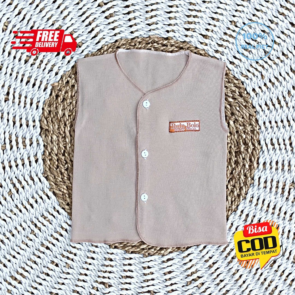 SALE 7.7 Serian Coklat Susu - 3 pcs Baju Bayi Kutung Baru Lahir 0 sd 3 Bulan Coklat Susu merk SNI Bolo - Bolo