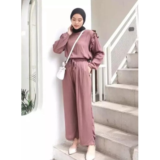 ACEH/ Ruby set rayon crinkle | one set wanita kekinian rayon terbaru import | one set rayon crincle 