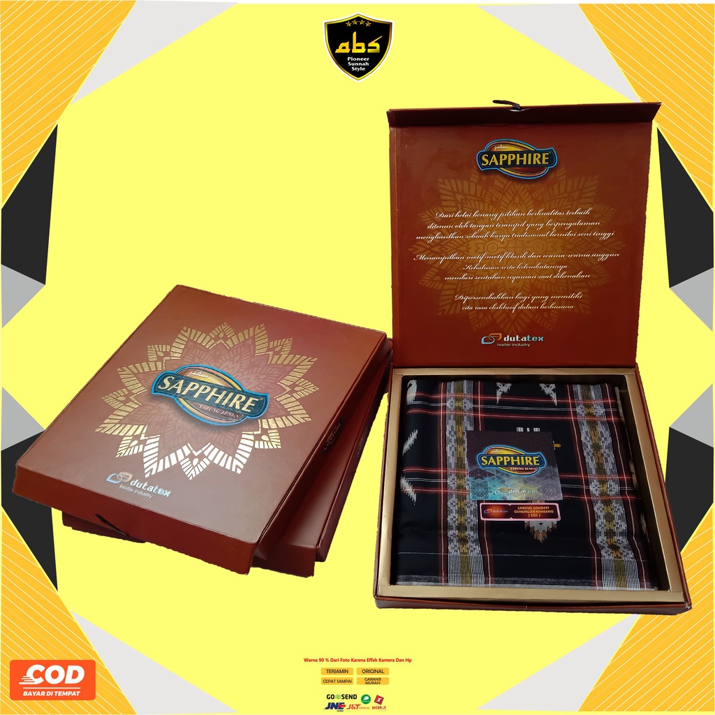 Sarung Sapphire Songket Premium Gunungan Kembang Sarung Warna Motif SGK Sarung Pria Wanita Dewasa