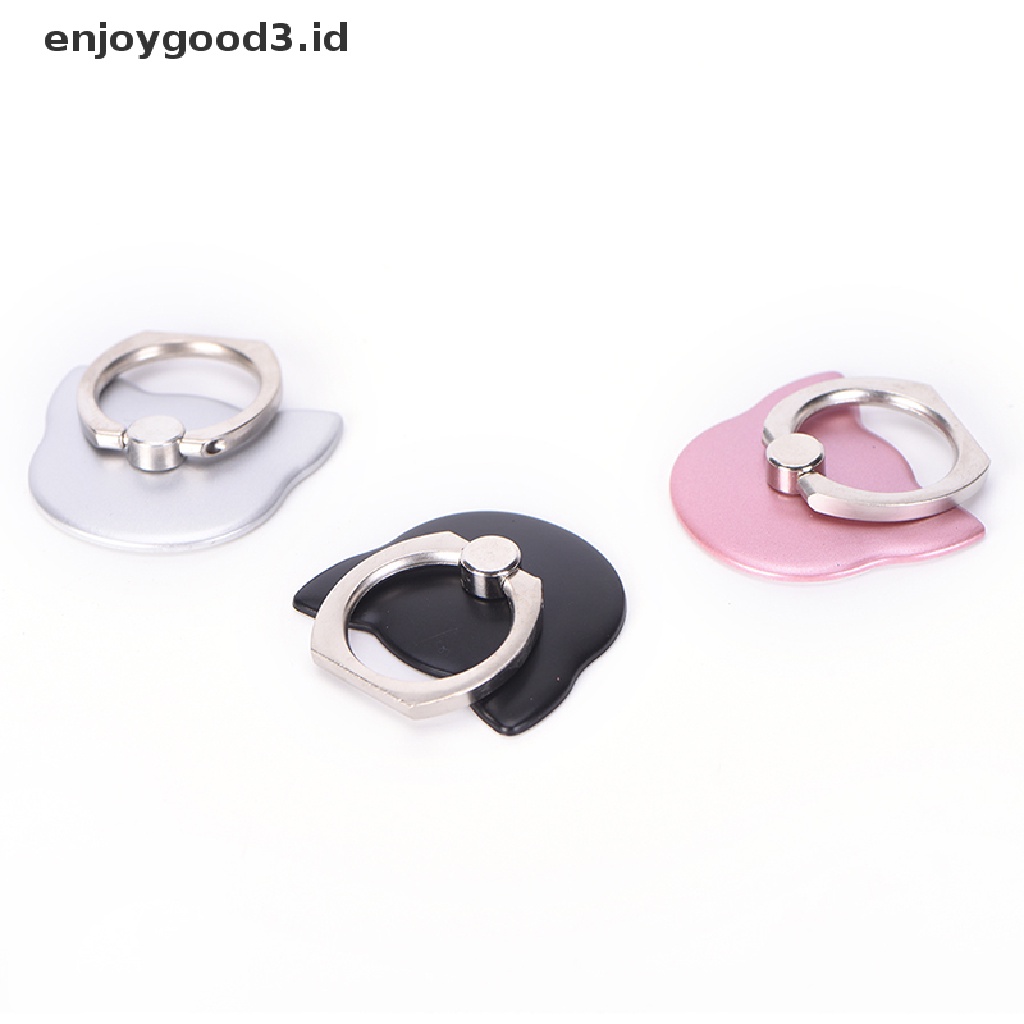[Rready Stock] Cat Ring Stand Holder 360derajat Cincin Jari Ponsel Smartphone Untuk iPhone (ID)