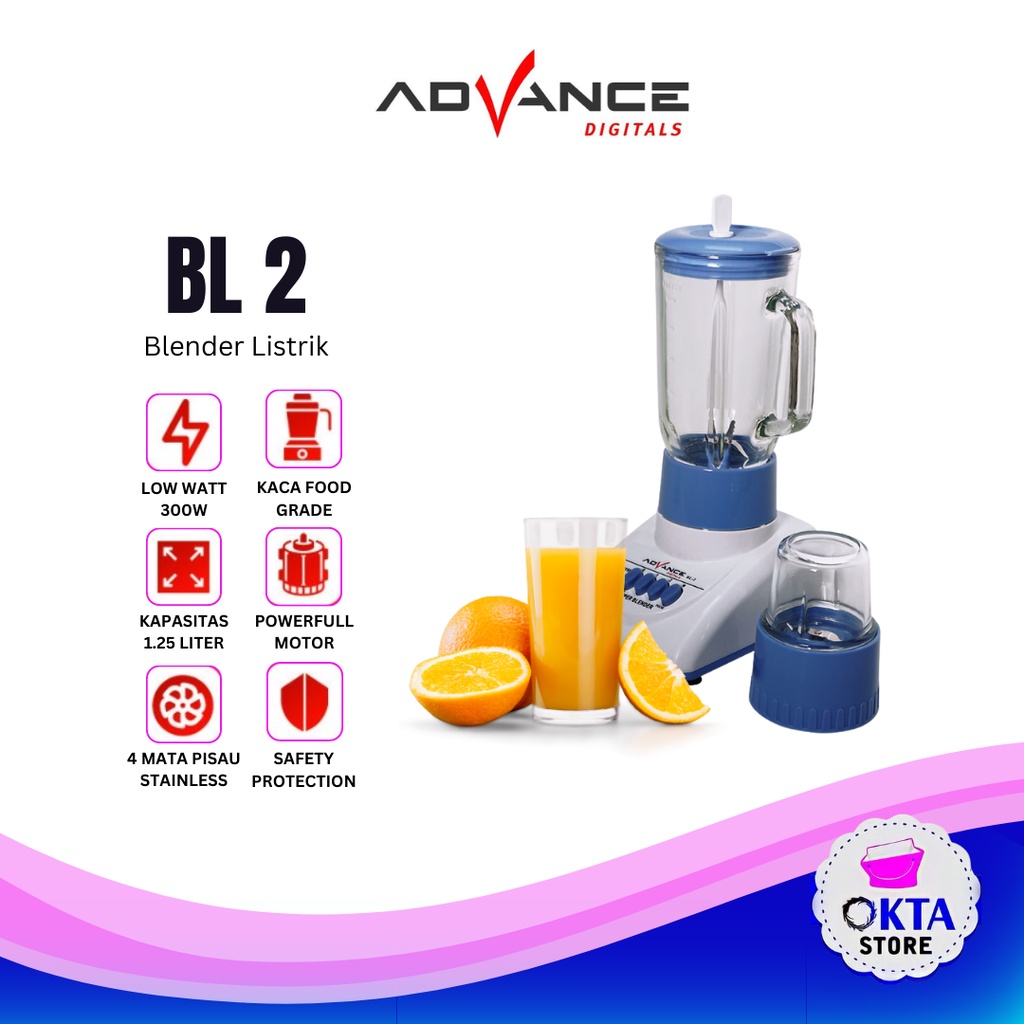 Advance Blender Jus  Tabung Kaca BL 2  BL 5 /1,5Liter