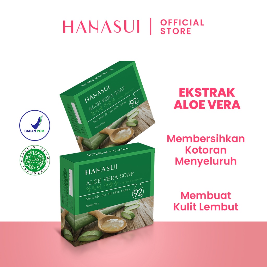 HANASUI BAR SOAP - ALOE VERA - BAMBOO CHARCOAL - COFFEE - WHITE RICE - SABUN MANDI HANASUI MURAH