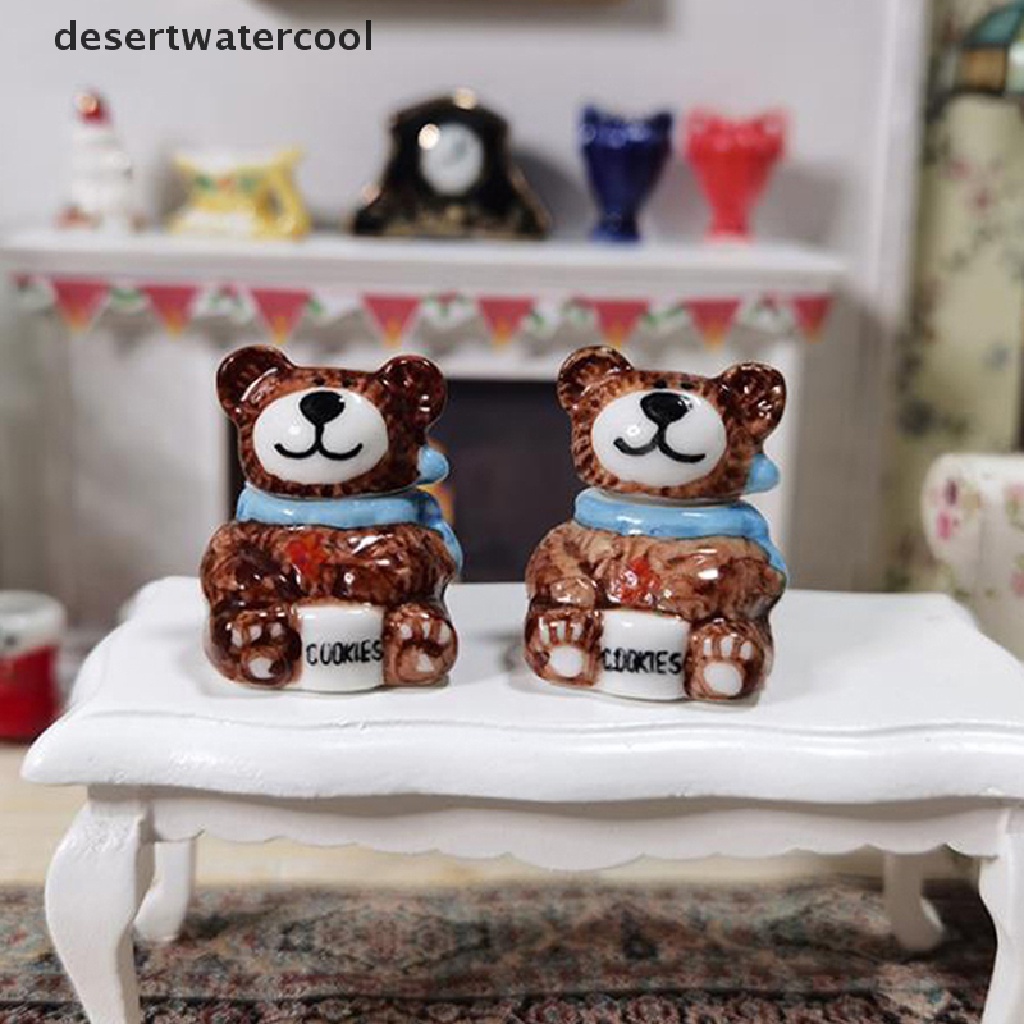 Deid1: 12rumah Boneka Miniatur Keramik Candy Jar Botol Permen Model Boneka Dekorasi Mainan Martijn
