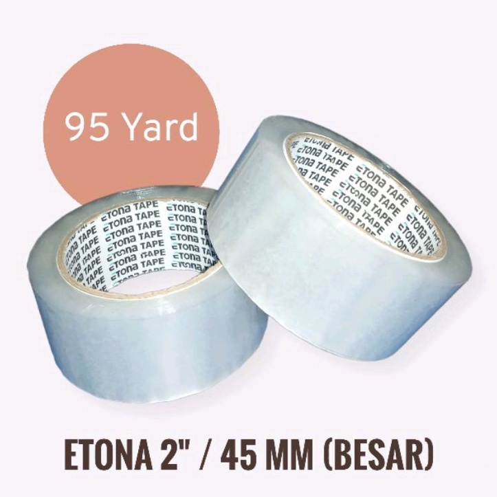 Lakban Etona 2 Inch 95 Yard - Isolasi Besar 45 mm Solasi Packing Kardus