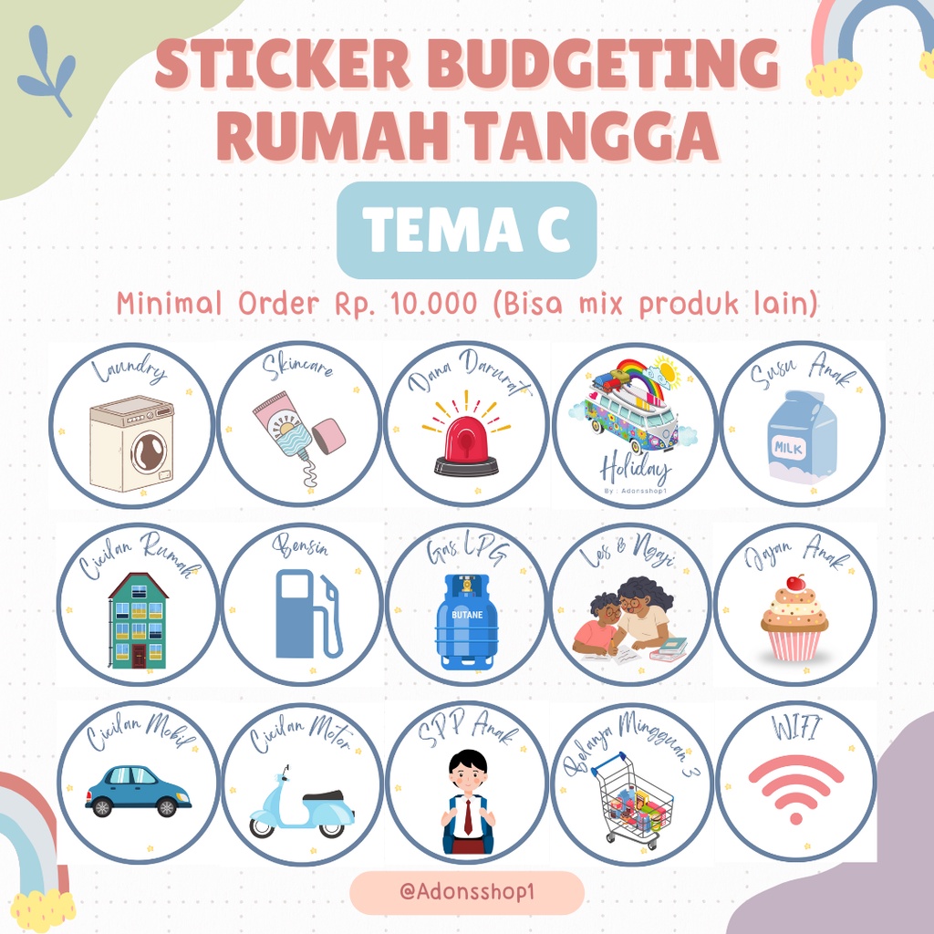 

[TEMA C PART 1] STICKER BUDGETING / Stiker Menabung / Dompet Keuangan / Stiker Anggaran / Sinking Fund