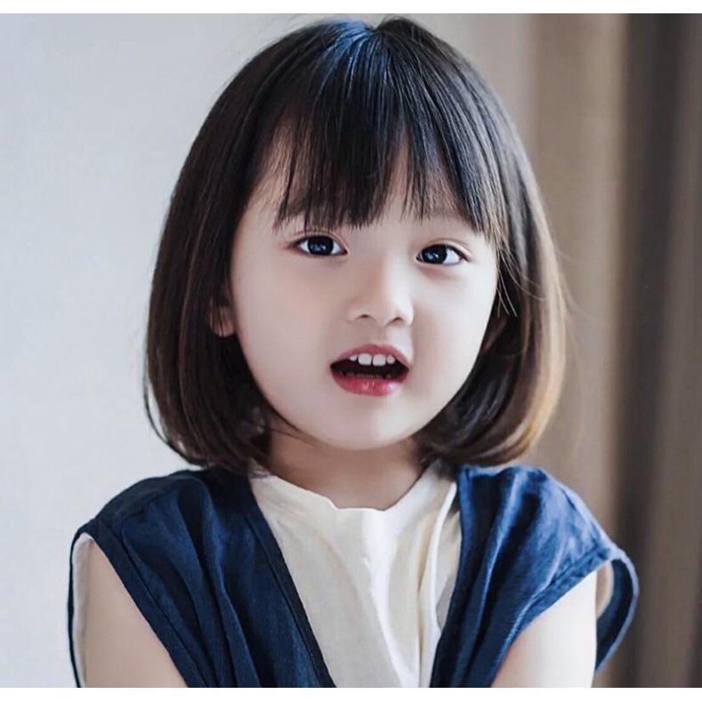 Jual Wig Rambut Palsu Anak Model Lurus Pendek Poni BOBO short hair