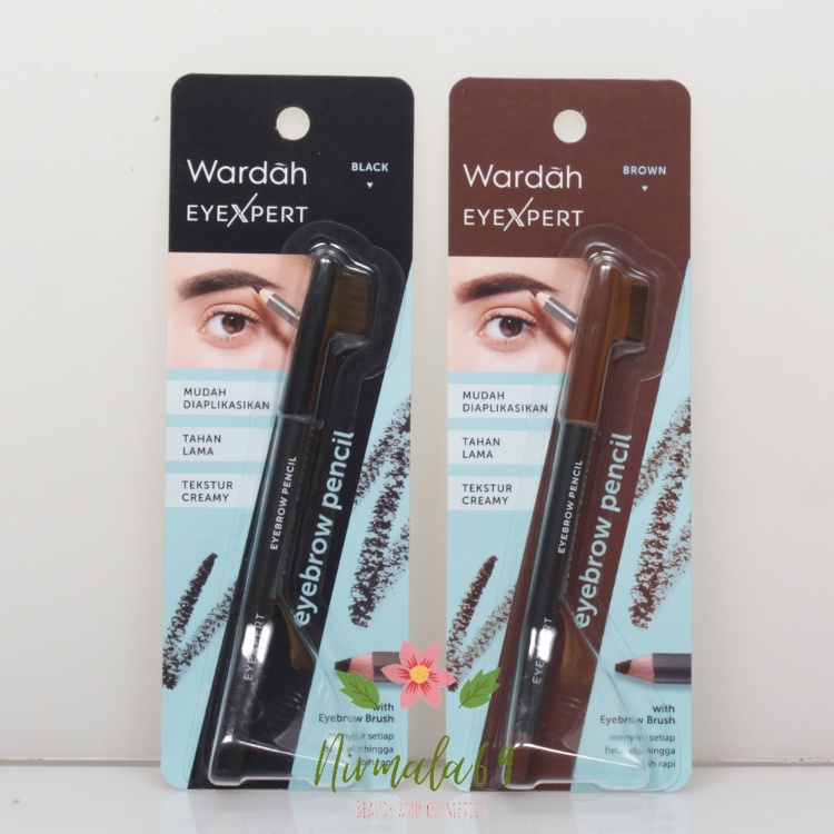 Wardah Eyexpert Eyebrow Pencil With Brush/sipat alis/eyebrow wardah/pensil alis tahan lama/pewarna a