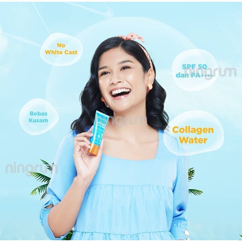 Ningrum - Hanasui Collagen Water Sunscreen SPF 50 PA++++ &amp; Collagen Water Sunscreen SPF 30 | BPOM 100% Original | Sunscreen Wajah Sunblok 30ml - 5008