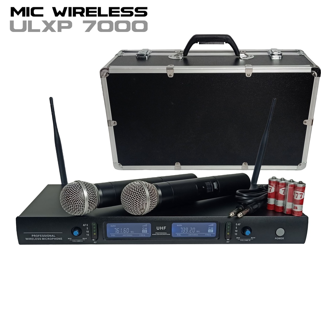 Mic Wireless Dual Channel ULXP 7000 dengan Koper