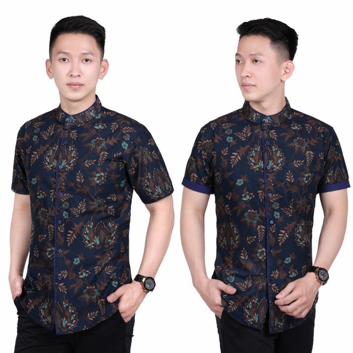 BATIK SHANGHAI PRIA LENGAN PENDEK | KEMEJA BATIK PRIA SLIM FIT | BATIK PRIA KATUN PREMIUM