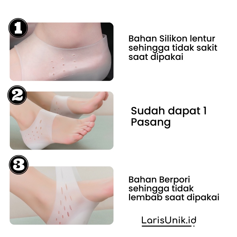 Insole Peninggi Badan Pria Wanita Insole Sepatu Wanita Pria Peninggi Sepatu Silikon Lembut Nyaman Original