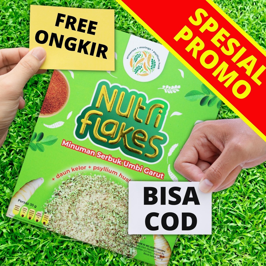 Nutriflakes ORI Sereal Terapi Asam Lambung Maag Gerd Dengan Umbi Garut Daun Kelor Psyllium Husk Susu Etawa Madu 280gr