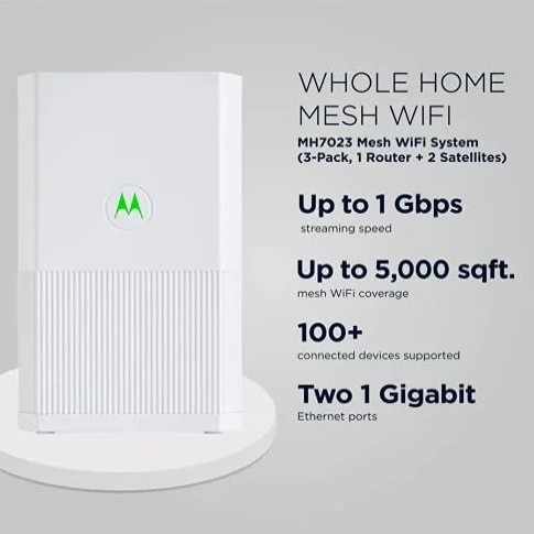 Motorola MH7023 AC2200 Tri Band Mesh WIFI 3-Pack 1Gbps