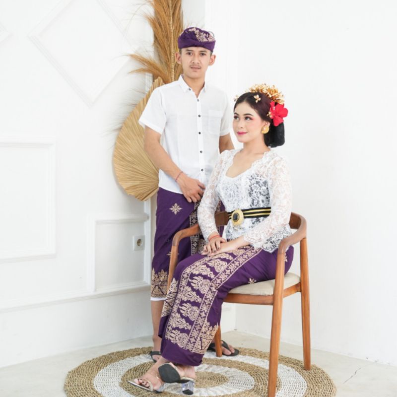 Set couple bordir Songket Bali | kamen bordir murah | seragam wedding