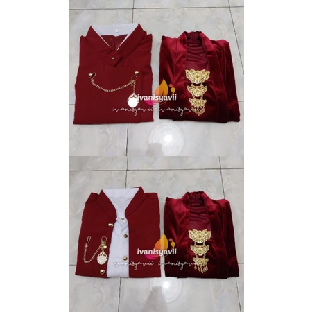 [Couple] Baju Adat / Baju Prewed || Kebaya + Beskap Warna Maroon