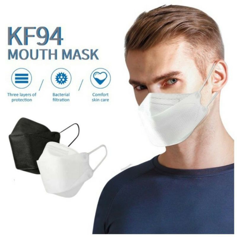 Masker KF94 4Ply 4 ply Korea Hitam Putih 10pcs