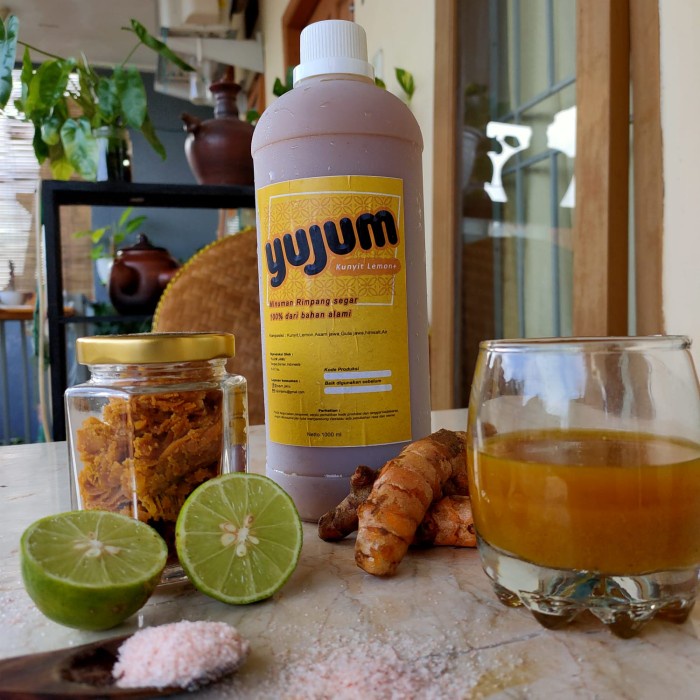 

Terlaris ✨ - Kunyit Asem YUJUM minuman tradisional 1 Liter 2.1.23