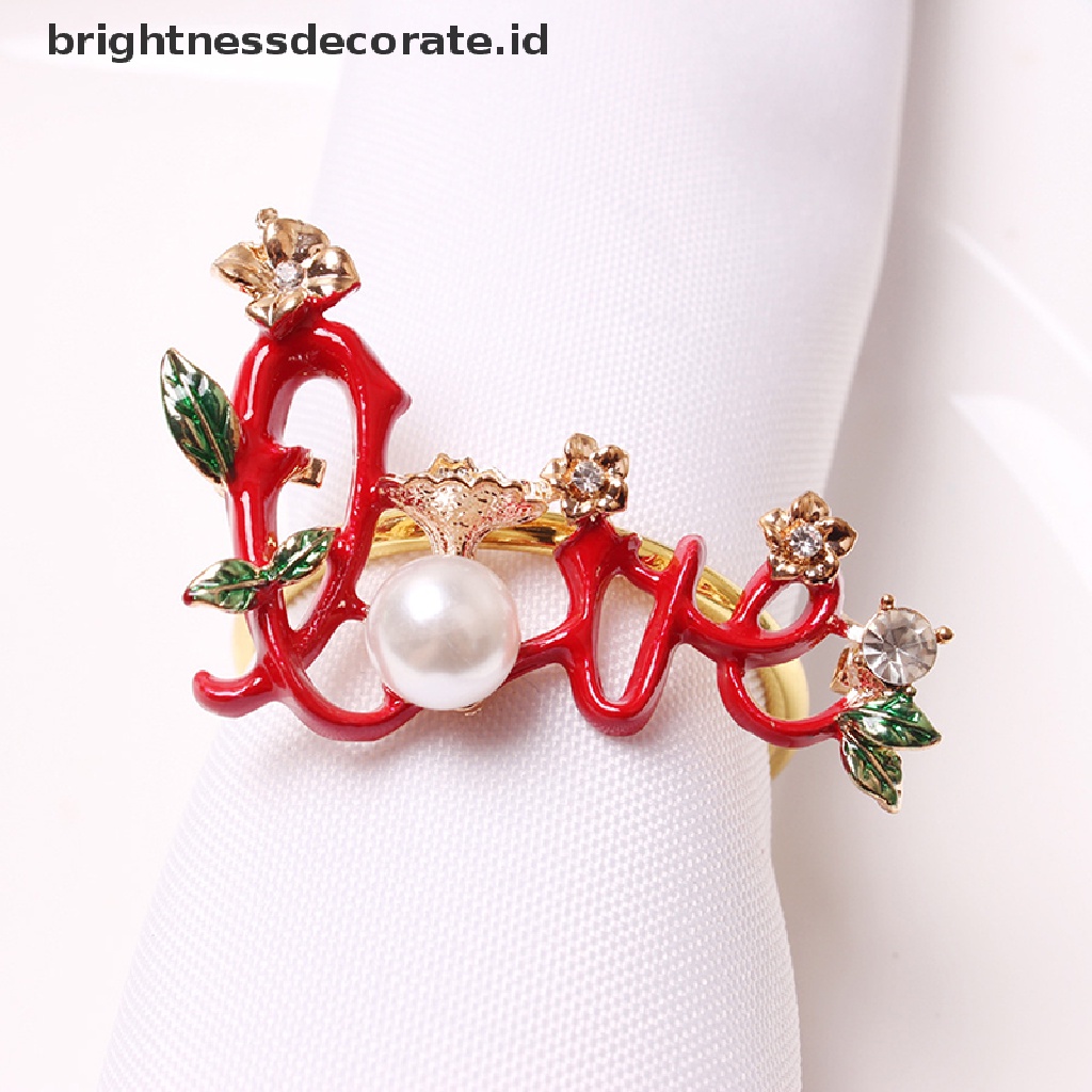 [Birth] Cincin Serbet Cinta Untuk Pernikahan Pesta Meja Tempat Serbet Valene's Day Gift [ID]