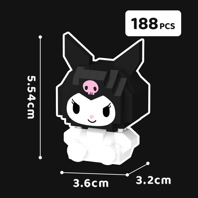 Mainan Balok Susun Sanrio kuromi Mainan Anak Mainan Edukasi DIY 3DPuzzle Nano Block