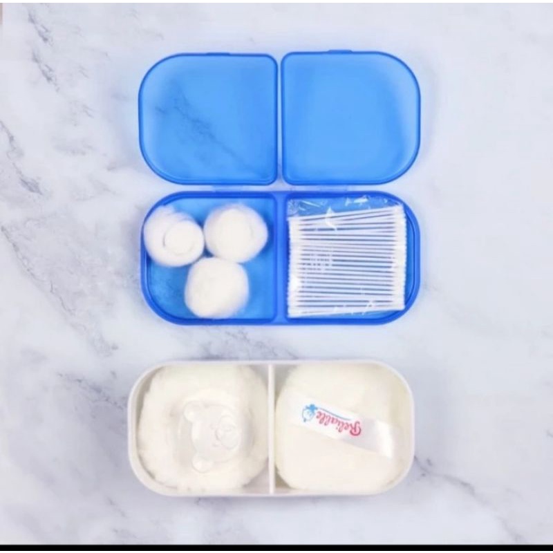 Reliable Tempat Bedak Double Susun-Free Cotton Ball &amp; Cottonbuds RTB-400