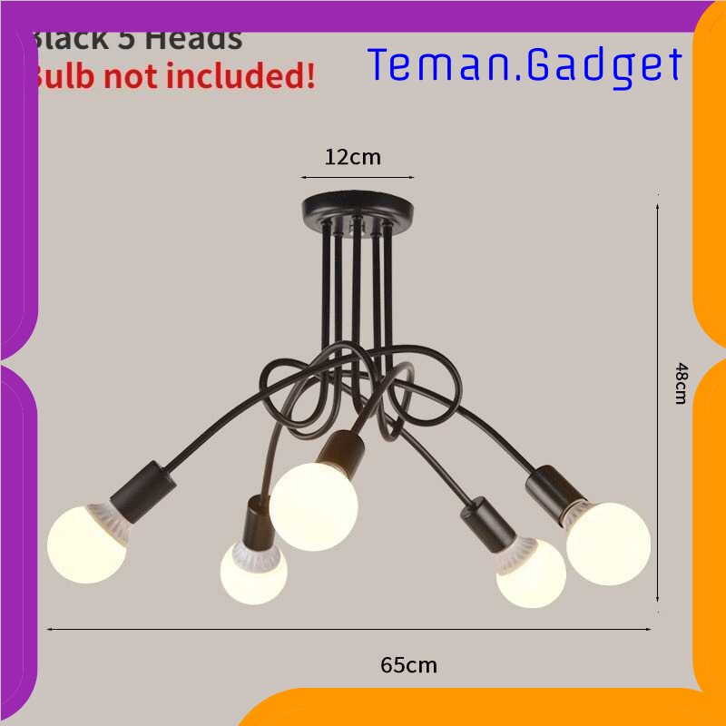 TG - LMP YUANFEN Fitting Lampu Plafon Minimalis Retro Style Cabang 5 E27 - CL02