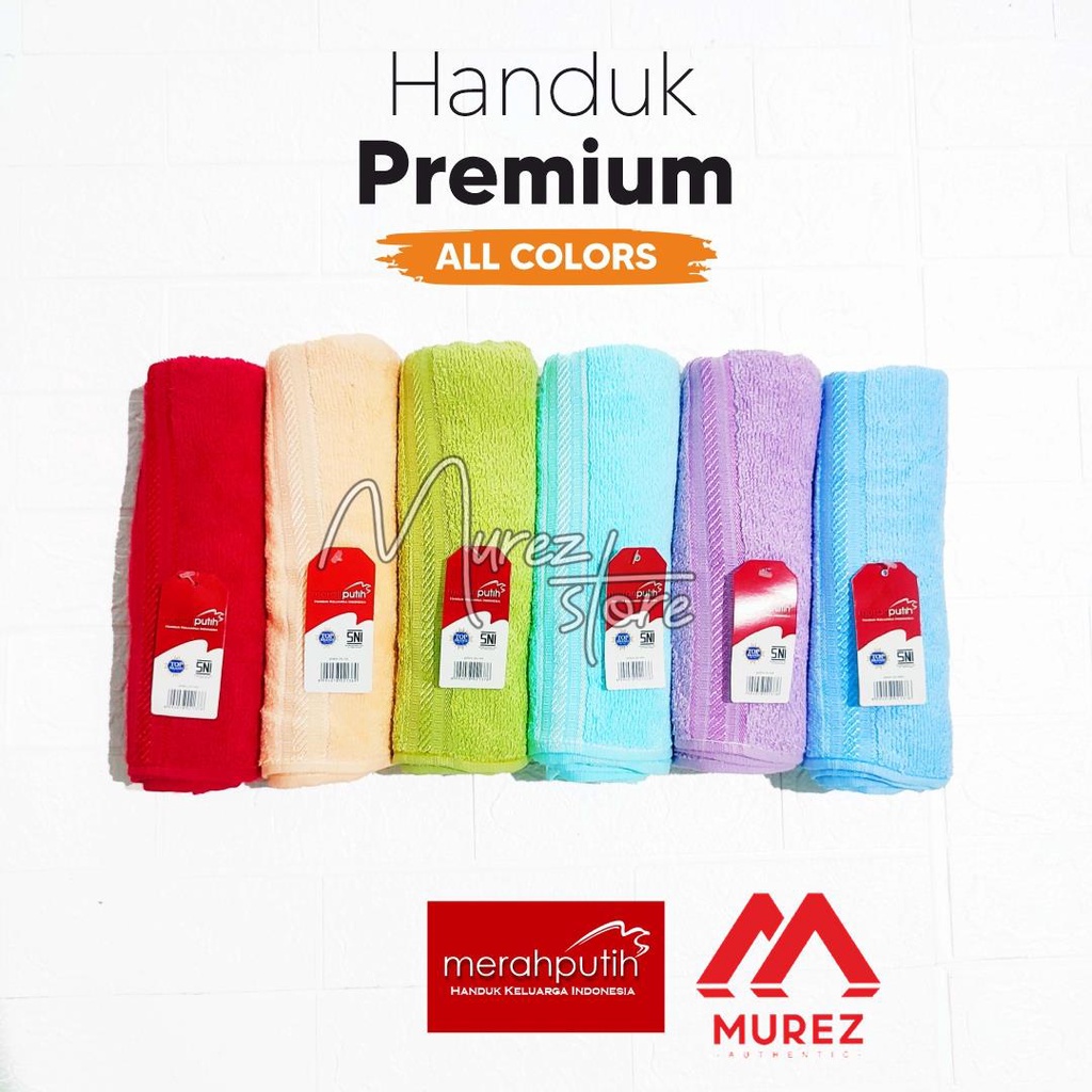 HANDUK MANDI DEWASA / MERAH PUTIH HANDUK POLOS KECIL / TANGGUNG / BESAR