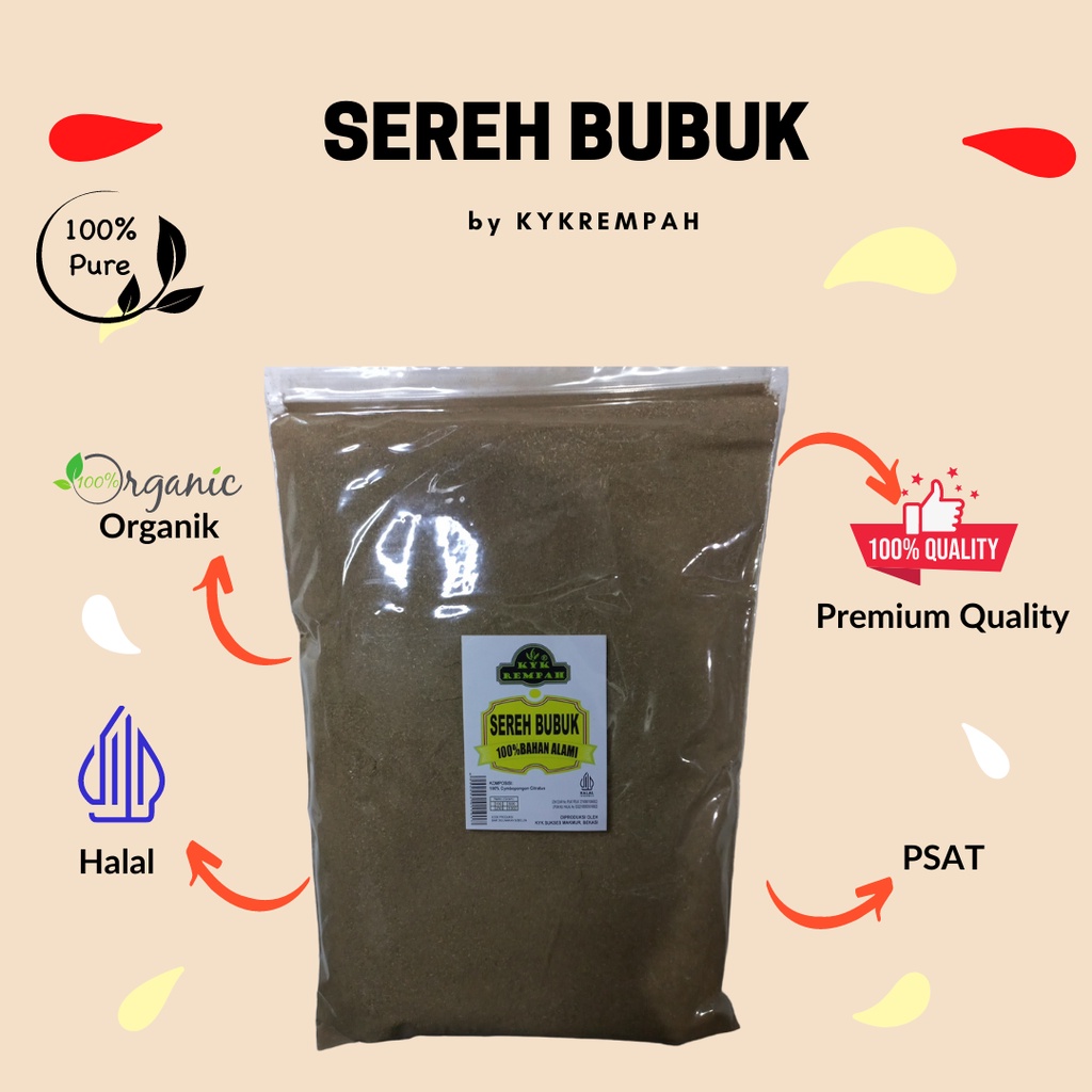 

Sereh Bubuk Murni [ 1 KG ]- LEMONGRASS