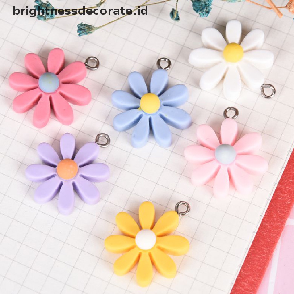 [Birth] 10pcs/set Resin Little Daisy Sun Flower Ch Liontin Membuat Perhiasan DIY Craft [ID]