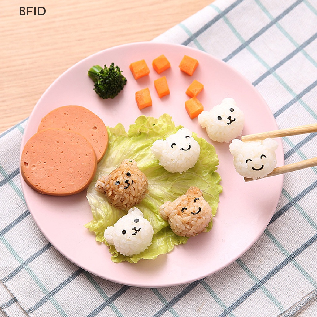 [BFID] 1set Cetakan Bento Bola Nasi Beruang Lucu DIY Sushi Press Mold Form Set Kit Untuk Anak [ID]