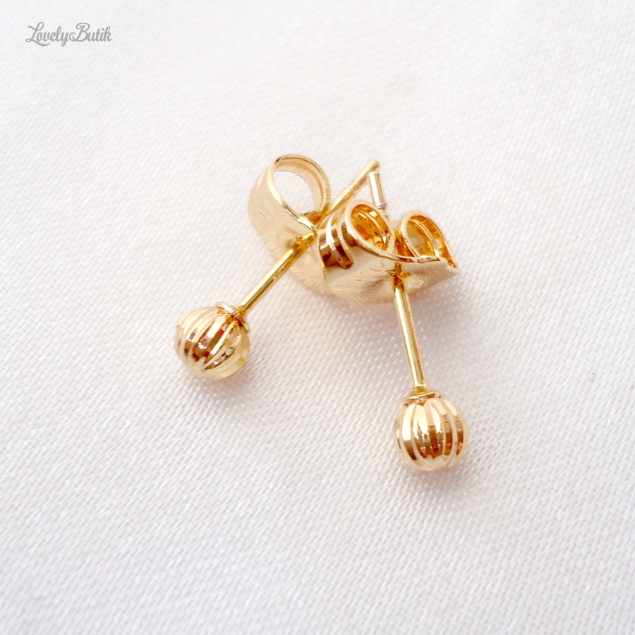 Anting Tindik Xuping Korean Style Rin4 Giwang Tusuk Kancing Bola Motif Kekinian - Lovelybutik