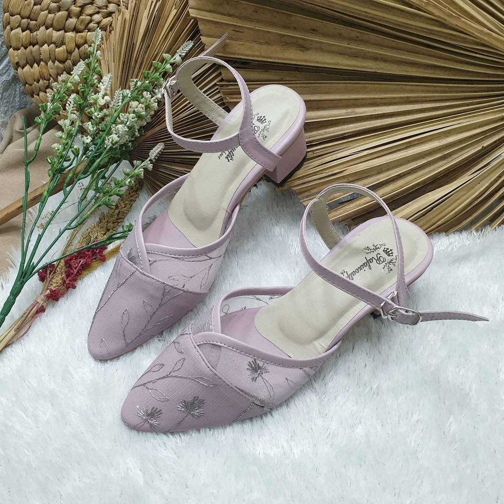 Sepatu wedding pesta cantik cindy lavender 5cm tahu