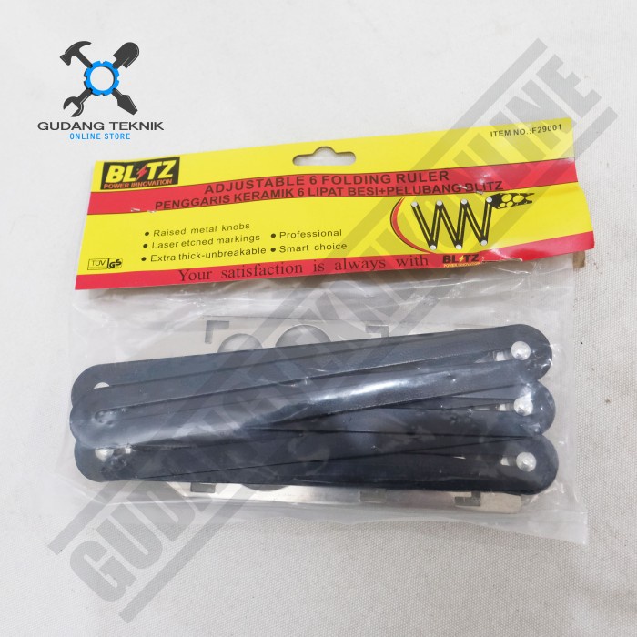 Penggaris Keramik 6 Sudut Lipat Besi F29001 BLITZ / Penggaris Siku Lipat 6 Titik Pelubang Besi Alat Ukur F29001 BLITZ