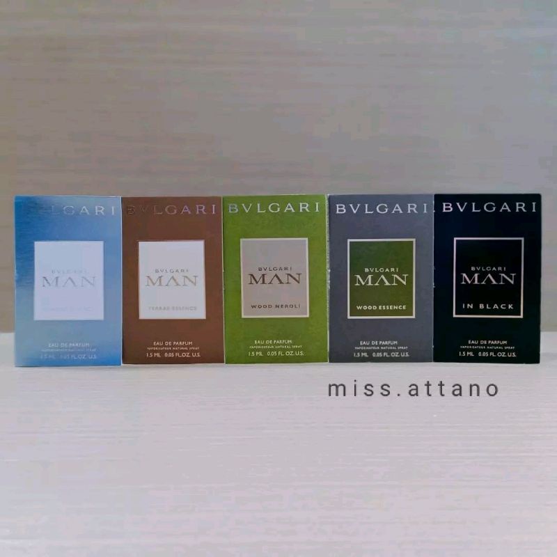 Vial Parfum Original Bvlgar* MAN in Black / Wood / Neroli / Glacial / Terrae Essence bulgari