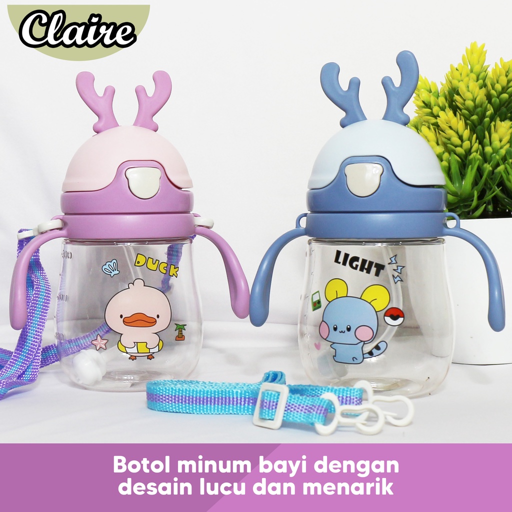 BOTOL TANDUK DUA TANGAN / BOTOL MINUM ANAK / BOTOL MINUM BAYI 370ML