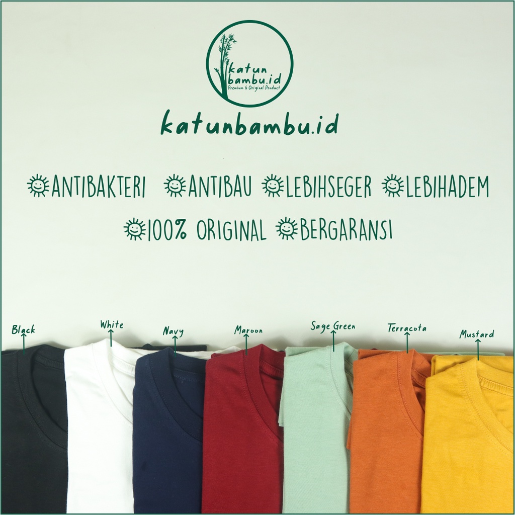 Kaos Polos Katun Bambu 24s, Cotton Bamboo, Original Bergaransi