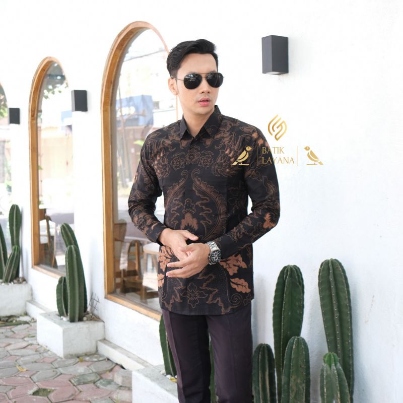 Kemeja Batik Mahkota Sogan Premium