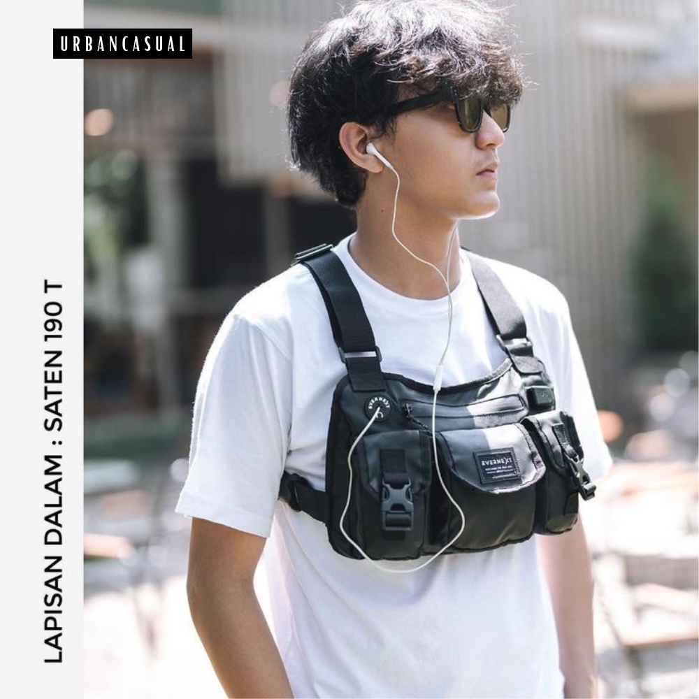 Tas Dada Chest Bag Rig Multifungsi Sepeda Biker Motor Touring Outdoor Tas Rompi Premium Waterproof Trampor