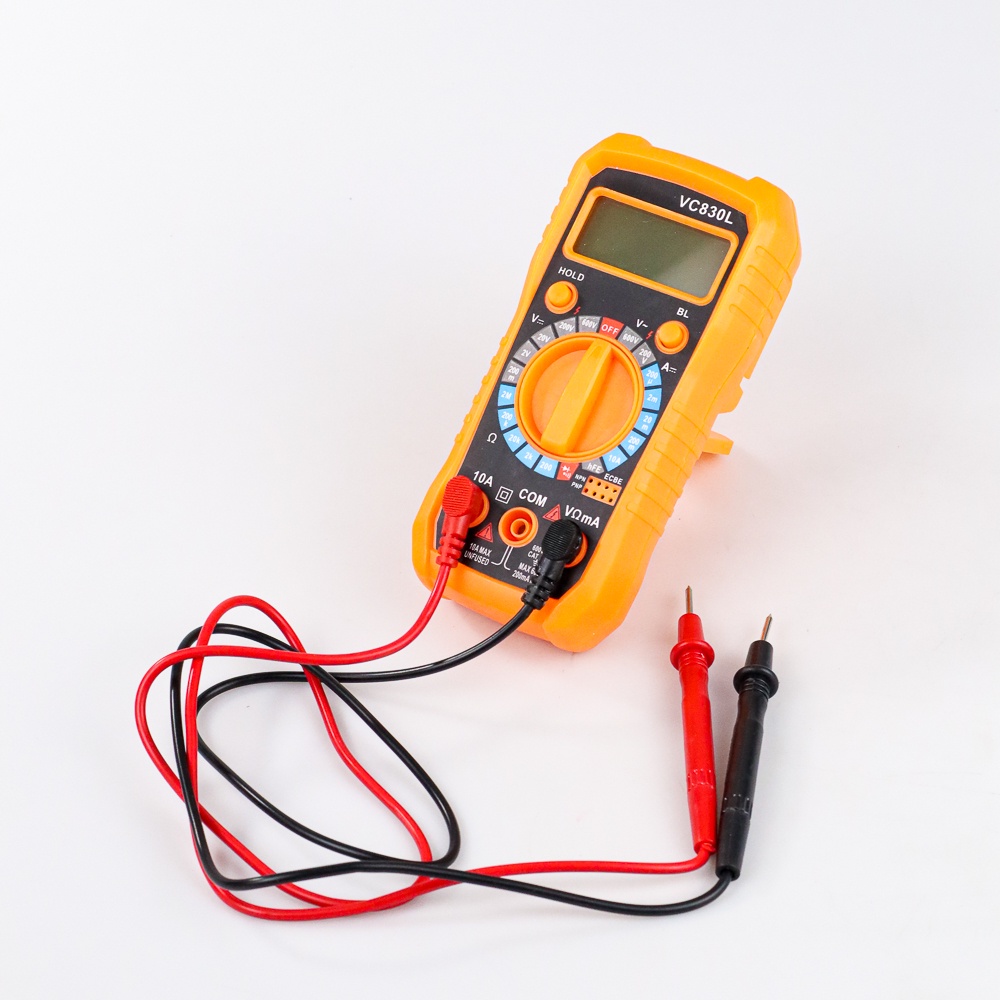 Junejour Mini Digital Multimeter AC/DC Voltage Tester - VC830L - Orange