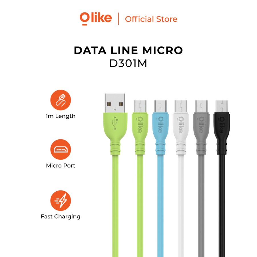 Olike PVC Micro Port Kabel USB Data 1m Length D301