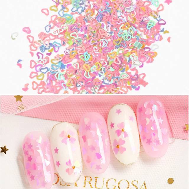 Manik aksesoris Nail Art pink lucu