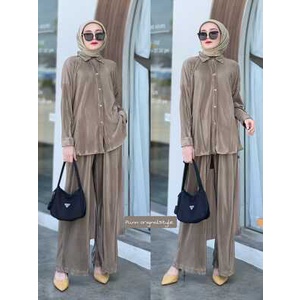 Puun - Original Bangkok Busana Muslim Wanita - One Set Plisket Oversize
