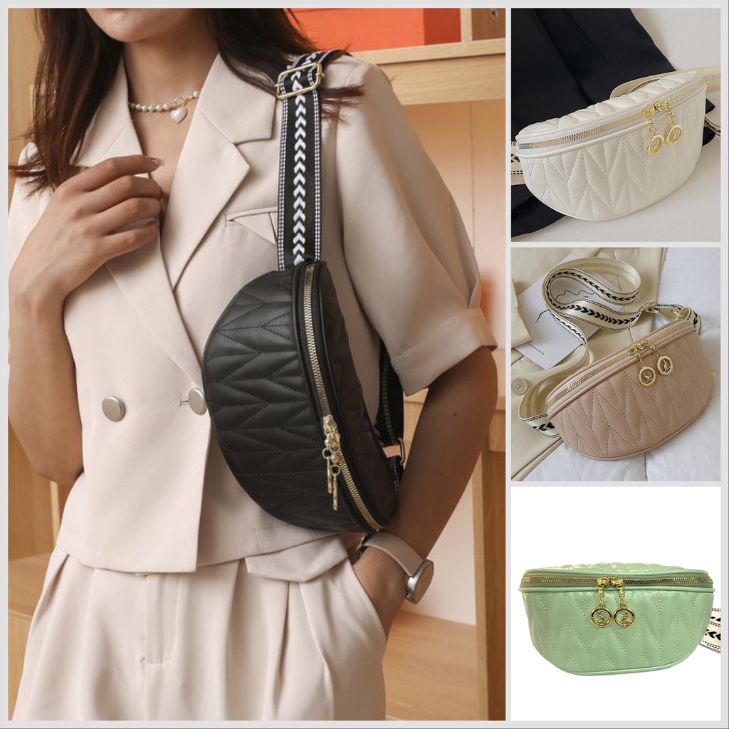 Tas Selempang Wanita import Waistbag Sling Bag Tas Dada Fashion Korea