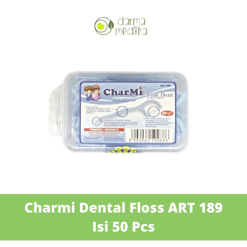 Charmi Dental Floss &amp; Pick Benang Gigi 50pcs 50 pieces ART 189