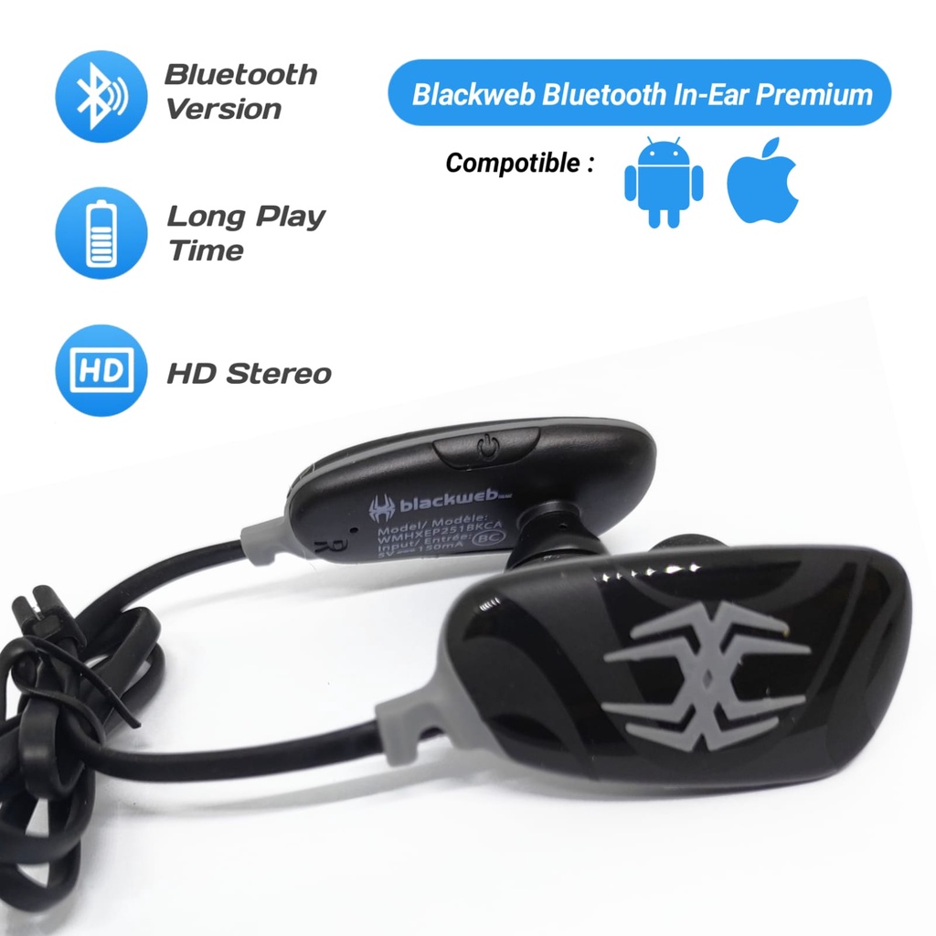 Superior Sound Bass Blackweb Bluetooth Headset Premium Series Earphone