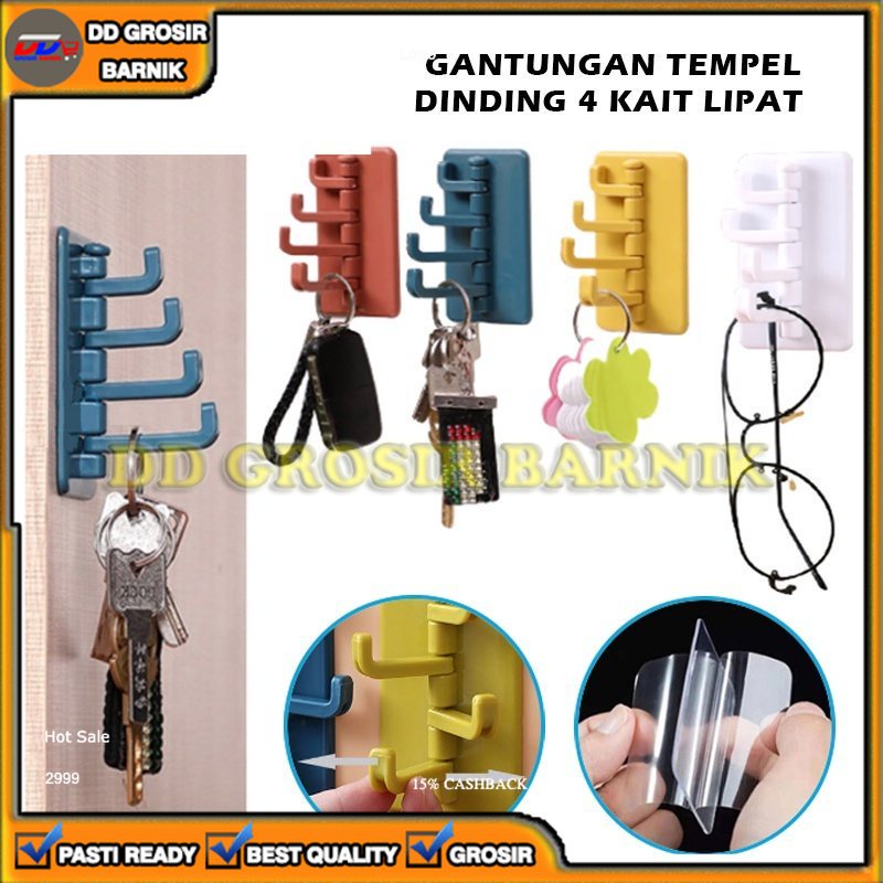 [DGB] GANTUNGAN TEMPEL DINDING 4 KAIT HOOK KUNCI MOTOR MOBIL KACAMATA TAS BAJU JAKET MULTIFUNGSI SERBAGUNA